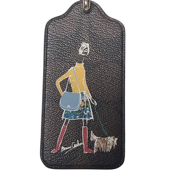 Coach Bonnie Cashin Lady Walking Dog Key Fob Brown Signature Leather GUC - Picture 3 of 4